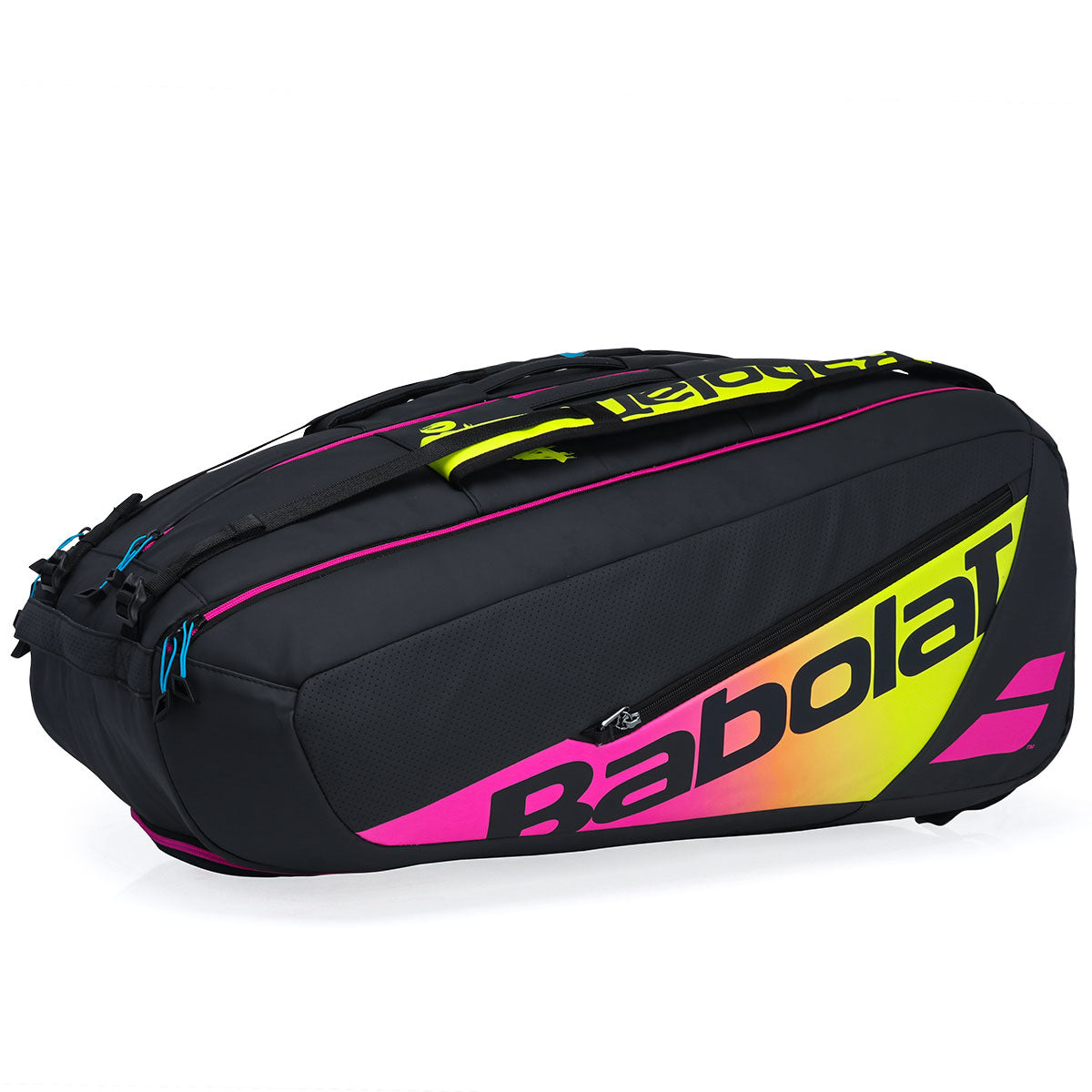 Raqueteira Babolat Pure Aero Rafa X12 Preta Amarela e Rosa – Tenez