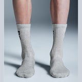 Meia On Running Logo Cano Alto 3 Pares - Cinza