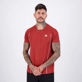 Camiseta Fila Match Tênis Masculina - Vermelho Ocre/Branco