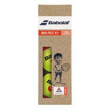 Bola De Tênis Infantil Babolat Red Felt Estágio 3 Vermelha - Tubo Com 3 Bolas