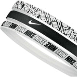 Kit Nike Faixa De Cabelo Headbands 3 uni - Preta/Branco