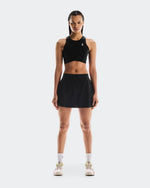 Saia Short On Running Court Skirt Pleated -Preto