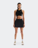 Saia Short On Running Court Skirt Pleated -Preto