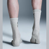 Meia On Running Logo Cano Alto 3 Pares - Cinza