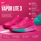Tênis Nike Vapor Lite 2 Hc Feminino All Court - Rosa