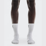 Meia On Running Logo Cano Alto 3 Pares - Branca