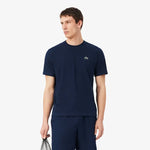 Camiseta Lacoste Esportiva em Algodão Ultra Dry Masculina - Azul Marinho