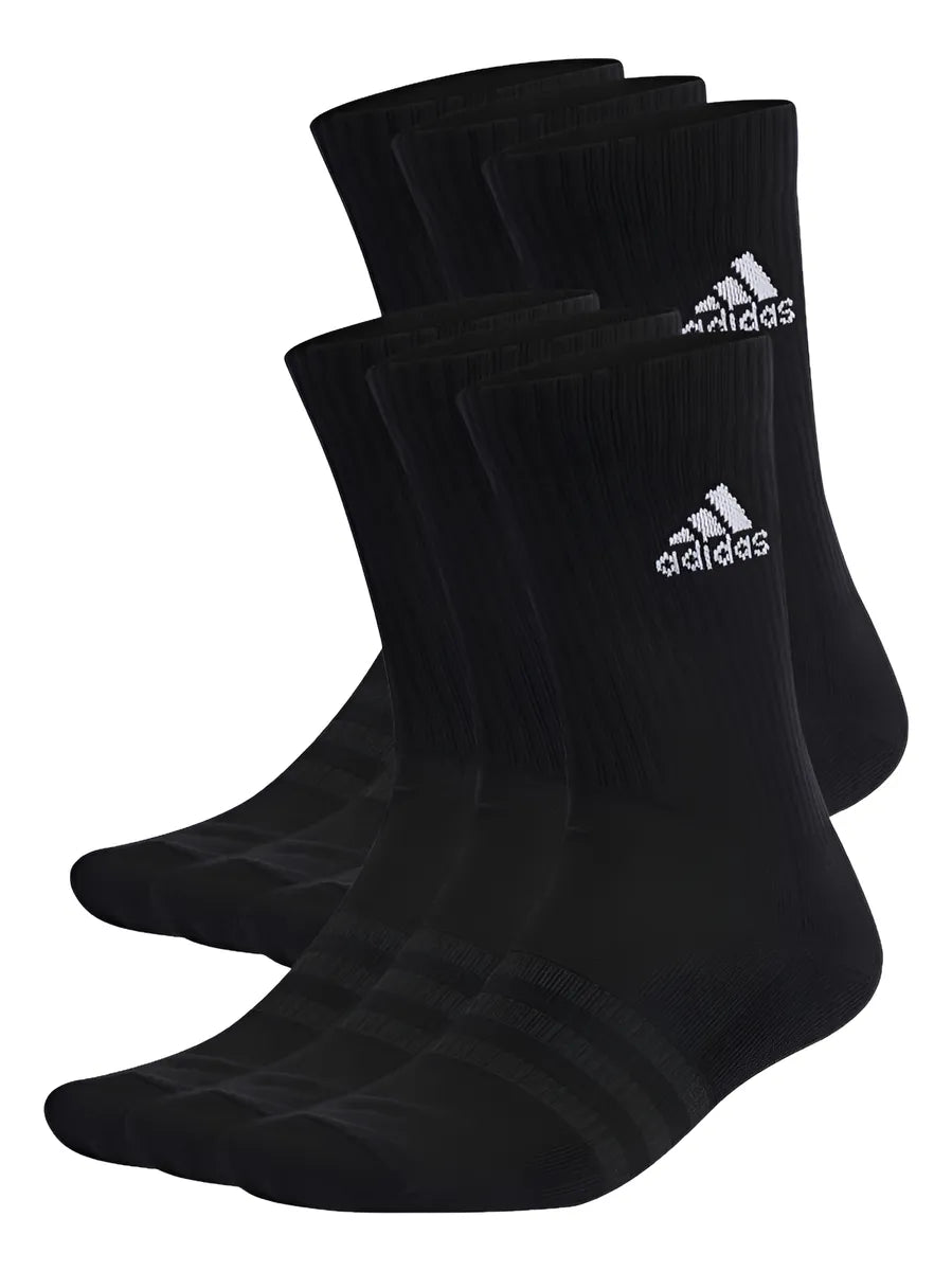 Meia Adidas Cano Longo 6 Pares-Preto