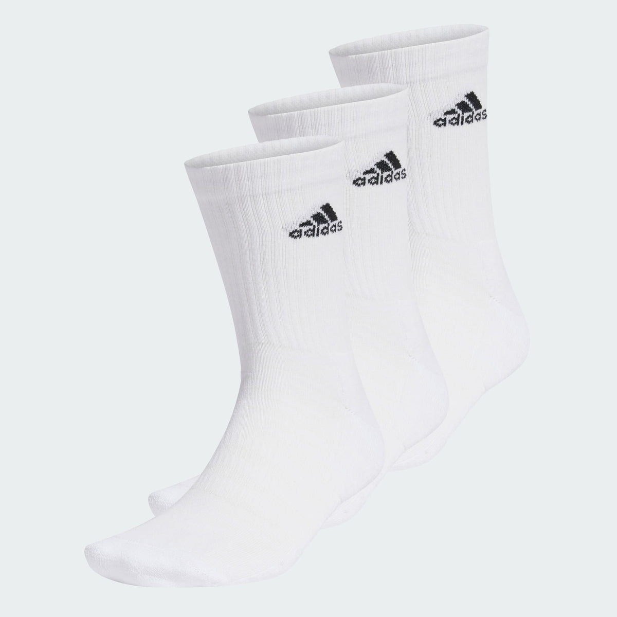 Meia Adidas  Cano Alto 3 Pares-Branco