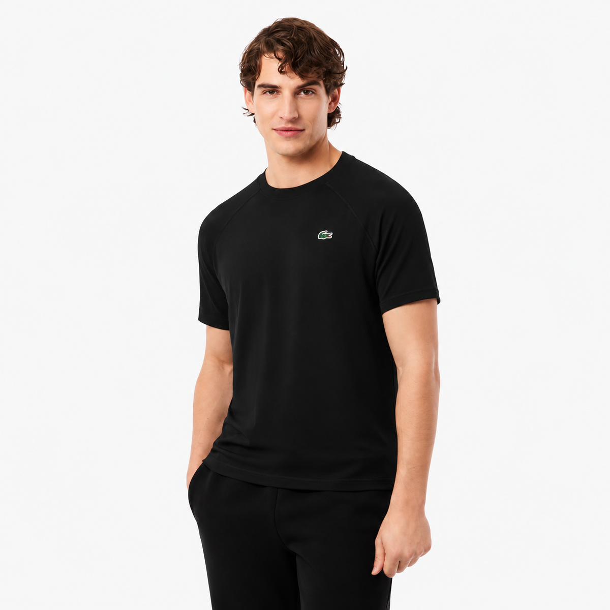 Camiseta Lacoste Esportiva Stretch Ultra Dry - Preta