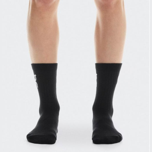 Meia On Running Logo Cano Alto 3 Pares - Preta