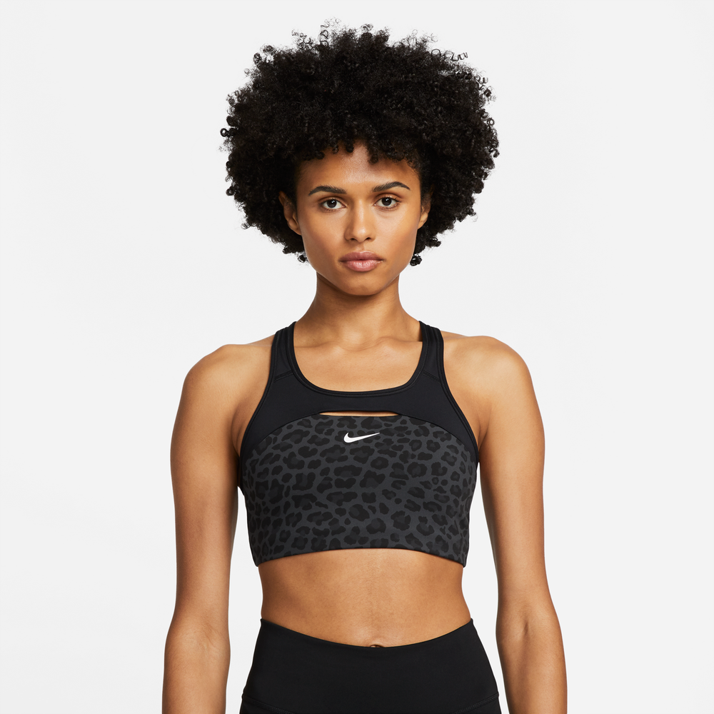Top Nike Swoosh Feminino Estampa de Onçinha - Preto