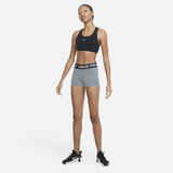 Shorts Nike Pro Feminino 3 Polegadas - Cinza