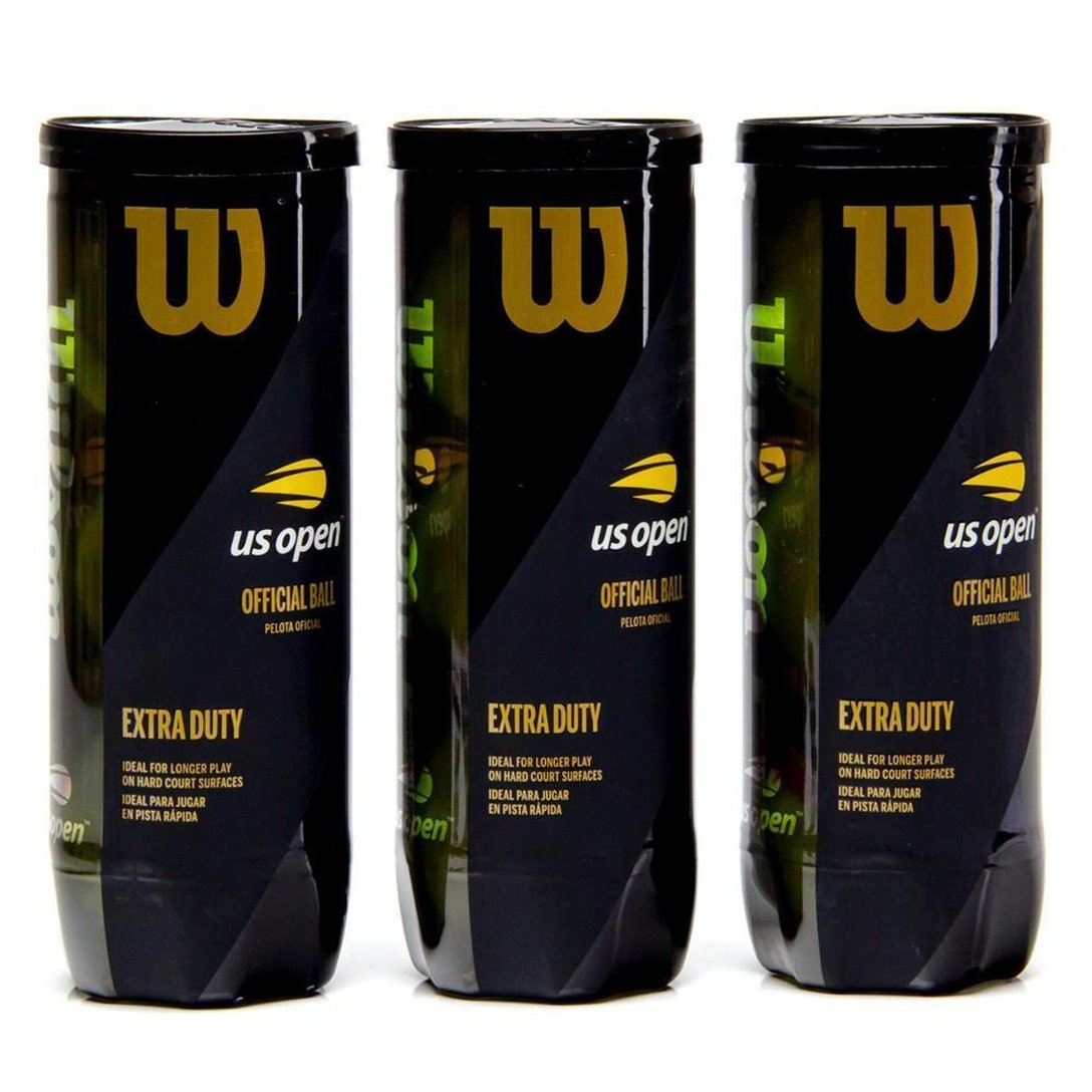 Bola de Tênis Wilson US Open Extra  Duty  Com 3 Tubos - (9 Bolas)