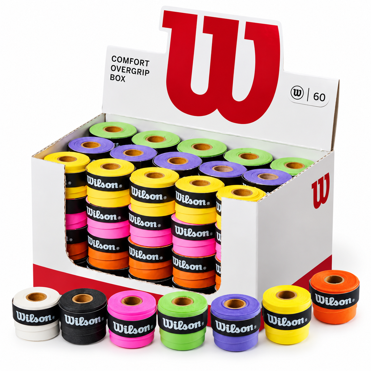 Caixa de Overgrip Wilson Ultra Wrap com 60 unidades - Colorido