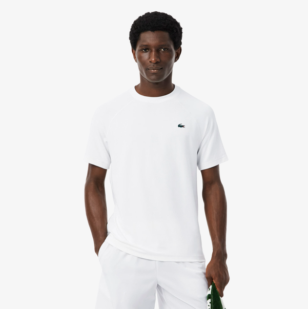 Camiseta Lacoste  Esportiva Stretch Ultra Dry - Branco