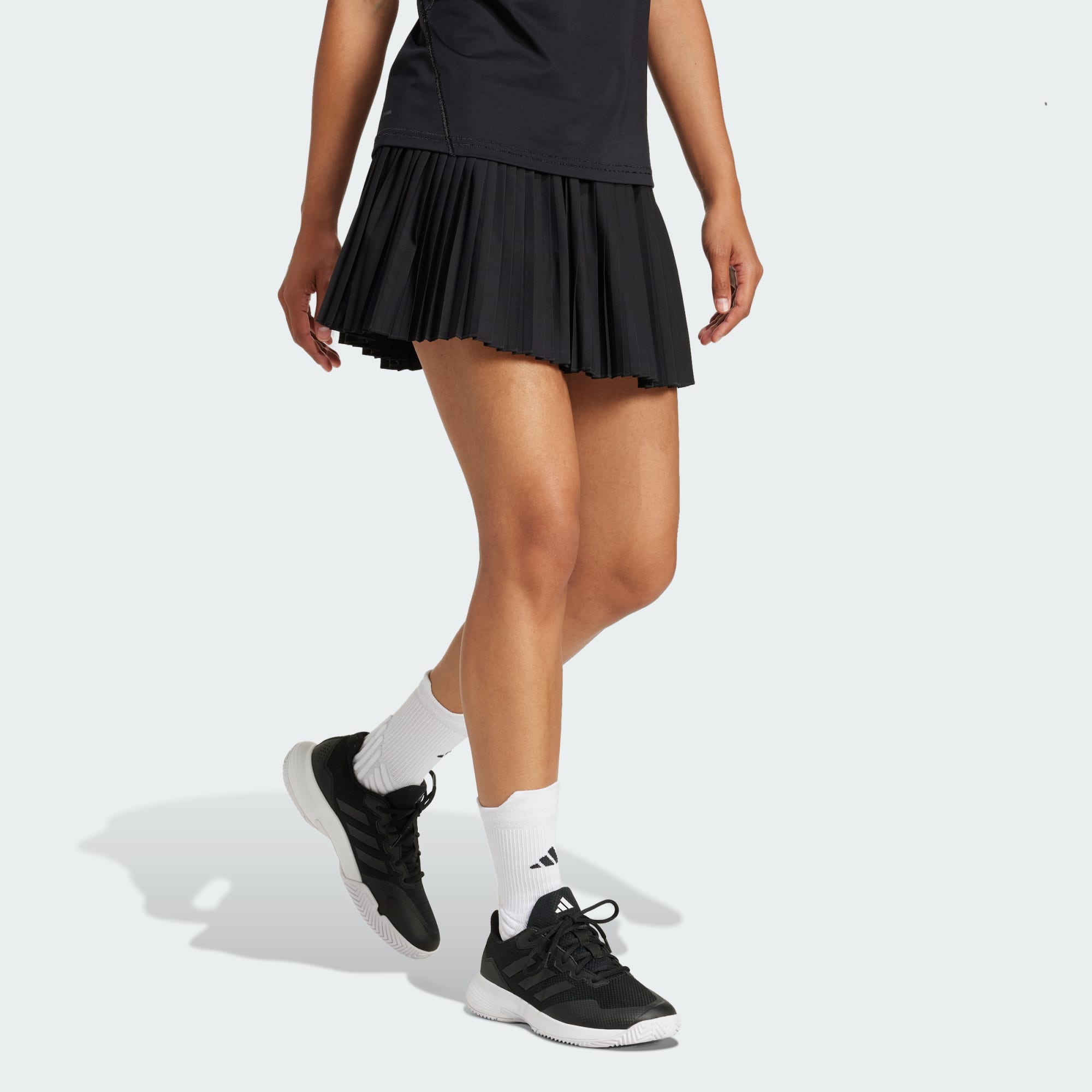 Saia Plissada Adidas Tênis -Preto