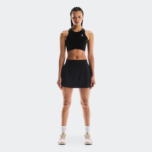 Saia Short On Running Court Skirt Pleated - Preto