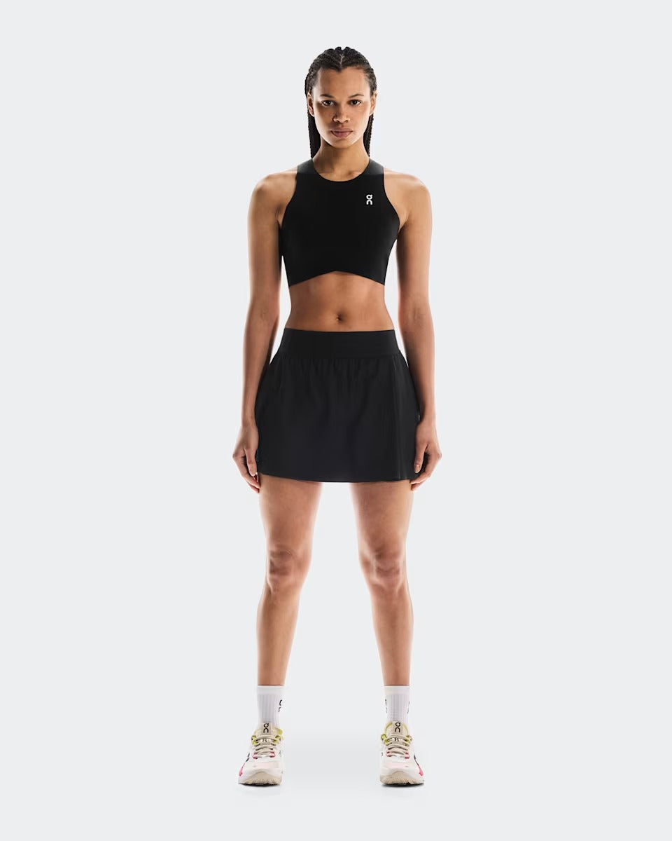 Saia Short On Running Court Skirt Pleated -Preto