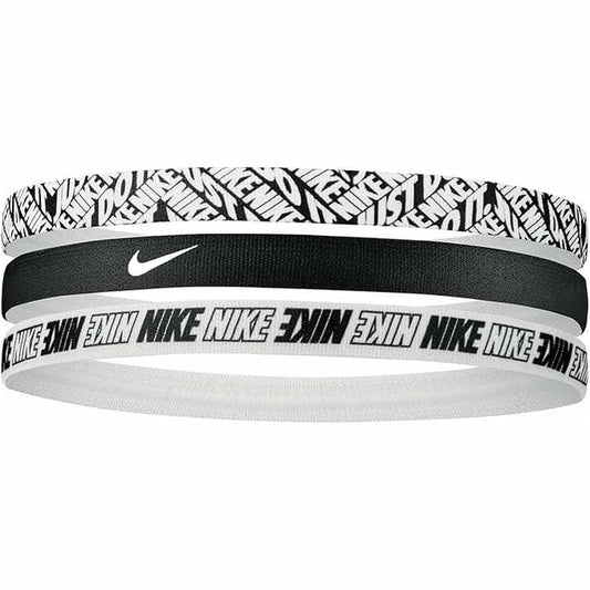 Kit Nike Faixa De Cabelo Headbands 3 uni - Preta/Branco