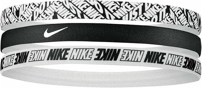 Kit Nike Faixa De Cabelo  Headbands 3 uni - Preta/Branco