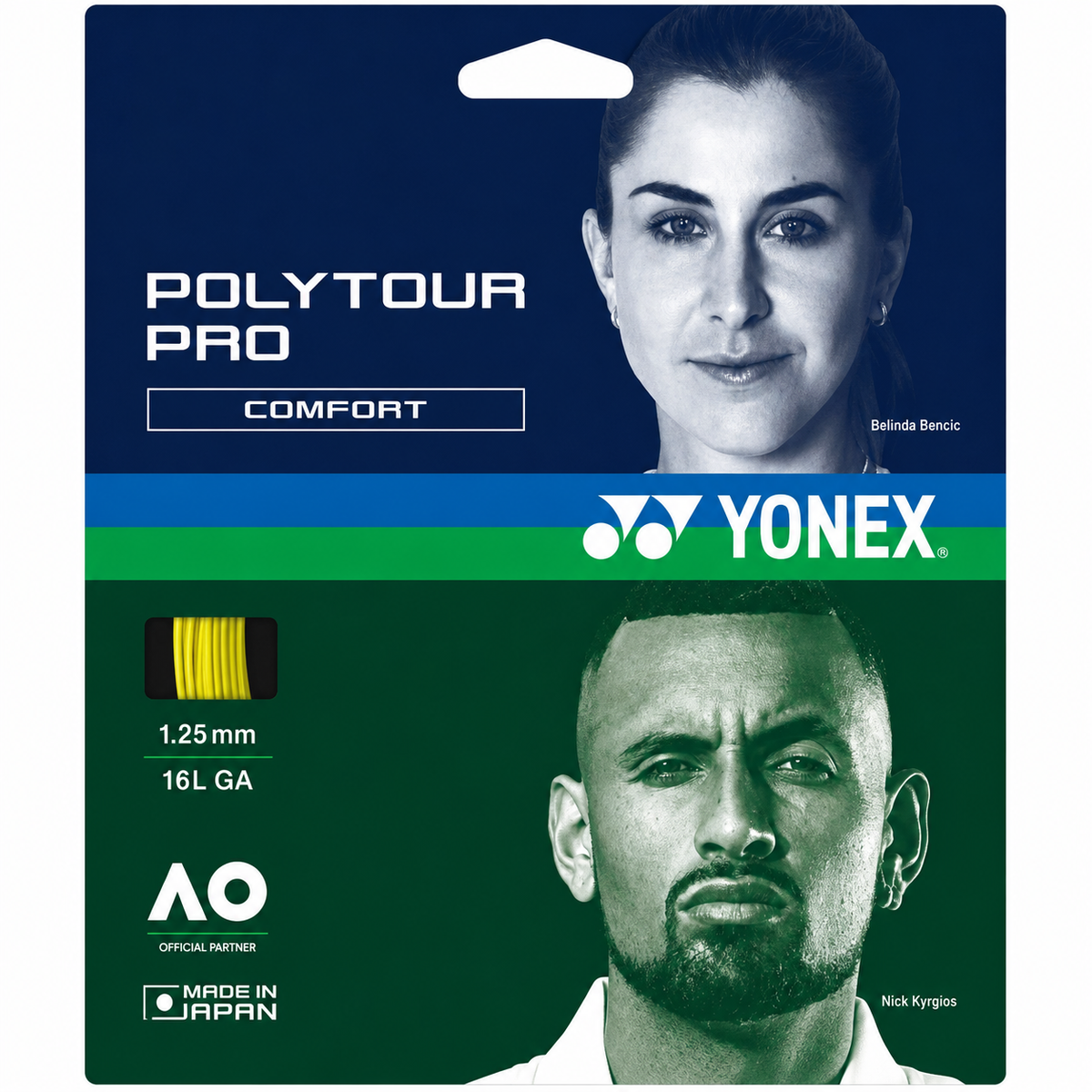 Corda Yonex PolyTour Pro 1.25 Amarela Set Individual