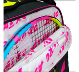 Raqueteira Babolat Pure Aero Rafa X12 Preta Amarela e Rosa
