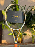 Raquete de Tênis Wilson Rf  01 Hall Of Fame Edição Especial - Branca/Dourada