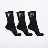 Meia Fila Cano Alto 3 Pares  - Preta 39/43