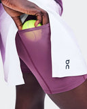 Saia Short On Running Court Skirt Split Swing - Branca/Roxa