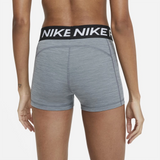 Shorts Nike Pro Feminino 3 Polegadas - Cinza