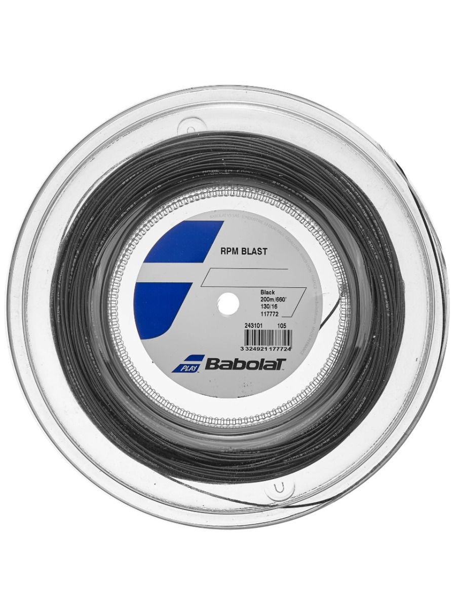 Corda Babolat Rpm Blast Preta 130mm 16L Rolo com 200 metros