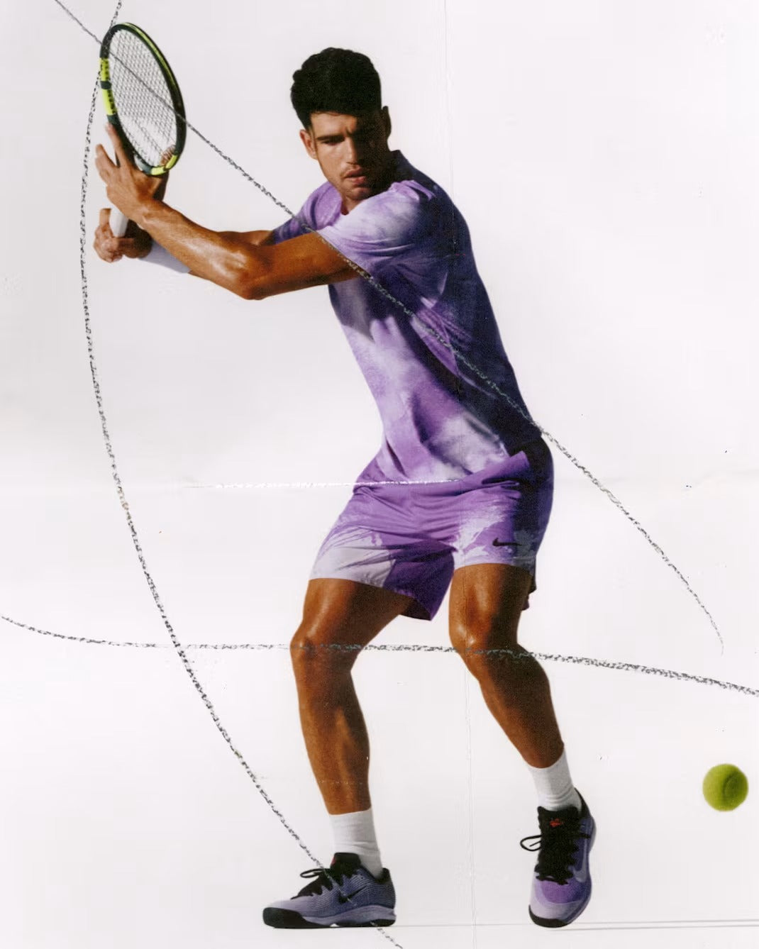 Camiseta Nike Dri-Fit Adv Slam  Carlos Alcaraz - Roxa