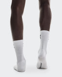 Meia On Running Logo Cano Alto 3 Pares - Branca